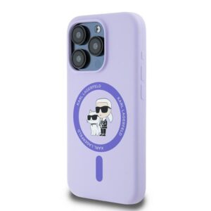 Karl Lagerfeld KLHMP15LSCMKCRHU Apple iPhone 15 Pro 6.1" violetinės spalvos kietas dėklas Silicone Karl&Choupette Heads - Image 2