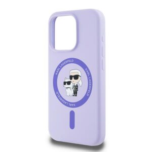 Karl Lagerfeld KLHMP15LSCMKCRHU Apple iPhone 15 Pro 6.1" violetinės spalvos kietas dėklas Silicone Karl&Choupette Heads - Image 6