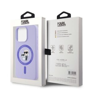 Karl Lagerfeld KLHMP15LSCMKCRHU Apple iPhone 15 Pro 6.1" violetinės spalvos kietas dėklas Silicone Karl&Choupette Heads - Image 8