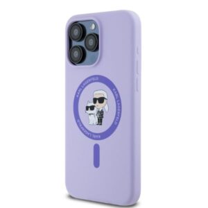 Karl Lagerfeld KLHMP15XSCMKCRHU Apple iPhone 15 Pro Max 6.7" violetinės spalvos kietas dėklas Silicone Karl&Choupe Heads - Image 2