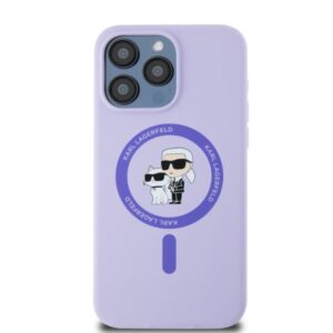 Karl Lagerfeld KLHMP15XSCMKCRHU Apple iPhone 15 Pro Max 6.7" violetinės spalvos kietas dėklas Silicone Karl&Choupe Heads - Image 3