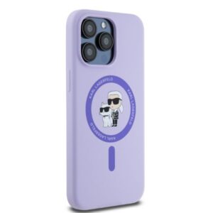 Karl Lagerfeld KLHMP15XSCMKCRHU Apple iPhone 15 Pro Max 6.7" violetinės spalvos kietas dėklas Silicone Karl&Choupe Heads - Image 4