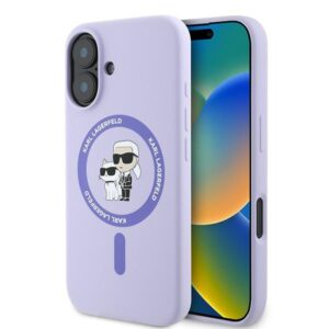 Karl Lagerfeld KLHMP16MSCMKCRHU Apple iPhone 16 Plus 6.7" violetinės spalvos kietas dėklas Silicone Karl&Choupette