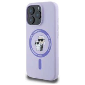 Karl Lagerfeld KLHMP16LSCMKCRHU Apple iPhone 16 Pro 6.3" violetinės spalvos kietas dėklas Silicone Karl&Choupette - Image 2