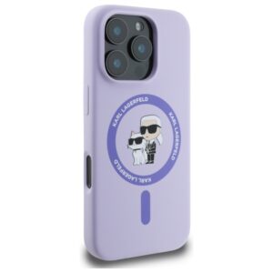 Karl Lagerfeld KLHMP16LSCMKCRHU Apple iPhone 16 Pro 6.3" violetinės spalvos kietas dėklas Silicone Karl&Choupette - Image 4