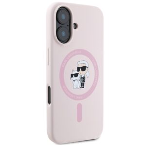 Karl Lagerfeld KLHMP16SSCMKCRHP Apple iPhone 16 6.1" rožinės spalvos kietas dėklas Silicone Karl&Choupette Heads Rin - Image 4