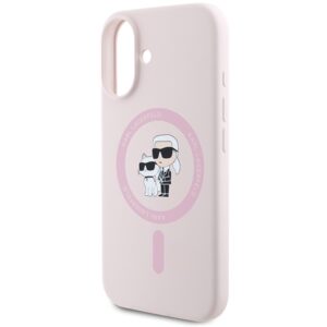 Karl Lagerfeld KLHMP16SSCMKCRHP Apple iPhone 16 6.1" rožinės spalvos kietas dėklas Silicone Karl&Choupette Heads Rin - Image 6