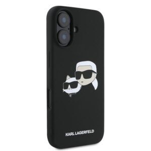 Karl Lagerfeld KLHMP16MSKCHPPLK Apple iPhone 16 Plus 6.7" juodos spalvos kietas dėklas Silicone Double Heads Print - Image 4