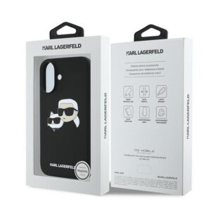 Karl Lagerfeld KLHMP16MSKCHPPLK Apple iPhone 16 Plus 6.7" juodos spalvos kietas dėklas Silicone Double Heads Print - Image 8