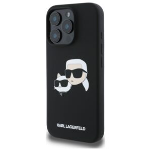 Karl Lagerfeld KLHMP16XSKCHPPLK Apple iPhone 16 Pro Max 6.9" juodos spalvos kietas dėklas Silicone Double Heads Pr - Image 2