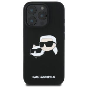Karl Lagerfeld KLHMP16XSKCHPPLK Apple iPhone 16 Pro Max 6.9" juodos spalvos kietas dėklas Silicone Double Heads Pr - Image 3