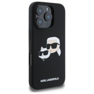 Karl Lagerfeld KLHMP16XSKCHPPLK Apple iPhone 16 Pro Max 6.9" juodos spalvos kietas dėklas Silicone Double Heads Pr - Image 4