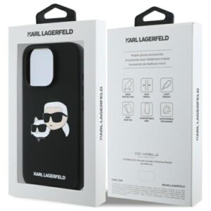 Karl Lagerfeld KLHMP16XSKCHPPLK Apple iPhone 16 Pro Max 6.9" juodos spalvos kietas dėklas Silicone Double Heads Pr - Image 8