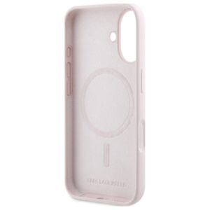Karl Lagerfeld KLHMP16SSKCHPPLP Apple iPhone 16 6.1" rožinės spalvos kietas dėklas Silicone Double Heads Print MagSa - Image 7