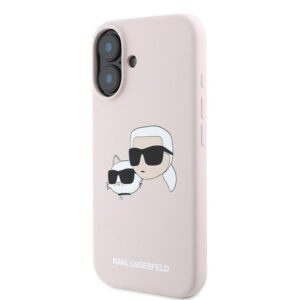 Karl Lagerfeld KLHMP16MSKCHPPLP Apple iPhone 16 Plus 6.7" rožinės spalvos kietas dėklas Silicone Double Heads Print - Image 2