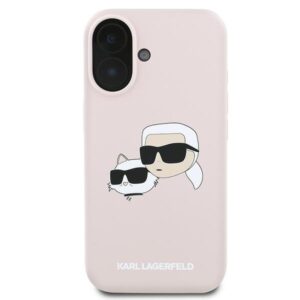 Karl Lagerfeld KLHMP16MSKCHPPLP Apple iPhone 16 Plus 6.7" rožinės spalvos kietas dėklas Silicone Double Heads Print - Image 3