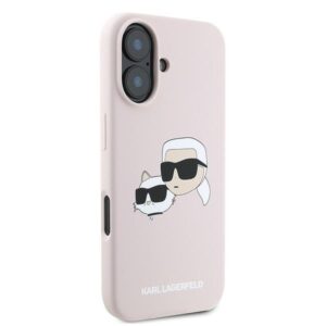 Karl Lagerfeld KLHMP16MSKCHPPLP Apple iPhone 16 Plus 6.7" rožinės spalvos kietas dėklas Silicone Double Heads Print - Image 4