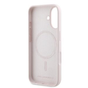 Karl Lagerfeld KLHMP16MSKCHPPLP Apple iPhone 16 Plus 6.7" rožinės spalvos kietas dėklas Silicone Double Heads Print - Image 7