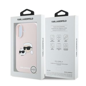 Karl Lagerfeld KLHMP16MSKCHPPLP Apple iPhone 16 Plus 6.7" rožinės spalvos kietas dėklas Silicone Double Heads Print - Image 8