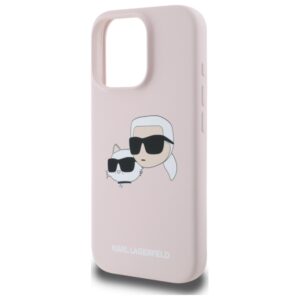 Karl Lagerfeld KLHMP16LSKCHPPLP Apple iPhone 16 Pro 6.3" rožinės spalvos kietas dėklas Silicone Double Heads Print M - Image 6