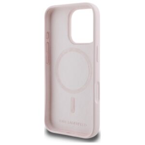Karl Lagerfeld KLHMP16LSKCHPPLP Apple iPhone 16 Pro 6.3" rožinės spalvos kietas dėklas Silicone Double Heads Print M - Image 7