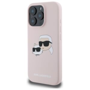 Karl Lagerfeld KLHMP16XSKCHPPLP Apple iPhone 16 Pro Max 6.9" rožinės spalvos kietas dėklas Silicone Double Heads Pri - Image 2