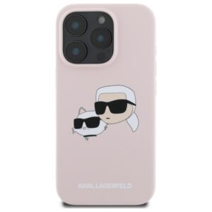 Karl Lagerfeld KLHMP16XSKCHPPLP Apple iPhone 16 Pro Max 6.9" rožinės spalvos kietas dėklas Silicone Double Heads Pri - Image 3