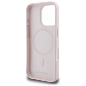 Karl Lagerfeld KLHMP16XSKCHPPLP Apple iPhone 16 Pro Max 6.9" rožinės spalvos kietas dėklas Silicone Double Heads Pri - Image 7