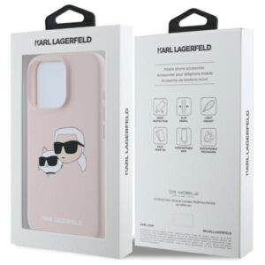 Karl Lagerfeld KLHMP16XSKCHPPLP Apple iPhone 16 Pro Max 6.9" rožinės spalvos kietas dėklas Silicone Double Heads Pri - Image 8