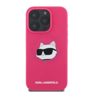 Karl Lagerfeld KLHMP16XSCHPPLF Apple iPhone 16 Pro Max 6.9" fuschia kietas dėklas Silicone Choupette Head - Image 4