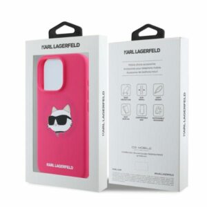 Karl Lagerfeld KLHMP16XSCHPPLF Apple iPhone 16 Pro Max 6.9" fuschia kietas dėklas Silicone Choupette Head - Image 5