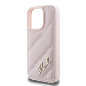 Karl Lagerfeld KLHCP16XPQDSMGP Apple iPhone16 Pro Max 6.9" rožinės spalvos kietas dėklas Quilted Signature - Image 6