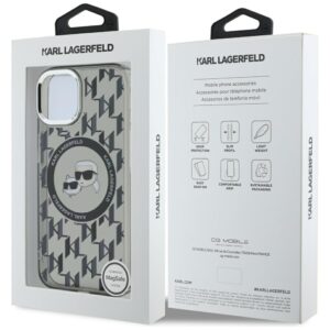 Karl Lagerfeld KLHMP15SHMCKMHK Apple iPhone 15 6.1" juodos spalvos IML Monogram Karl&Choupette Head MagSafe - Image 8