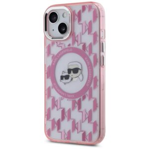 Karl Lagerfeld KLHMP15SHMCKMHP Apple iPhone 15 6.1" rožinės spalvos IML Monogram Karl&Choupette Head MagSafe - Image 2