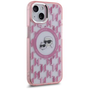 Karl Lagerfeld KLHMP15SHMCKMHP Apple iPhone 15 6.1" rožinės spalvos IML Monogram Karl&Choupette Head MagSafe - Image 4