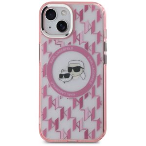 Karl Lagerfeld KLHMP15MHMCKMHP Apple iPhone 15 Plus 6.7" rožinės spalvos IML Monogram Karl&Choupette Head MagSa - Image 3