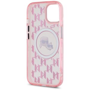 Karl Lagerfeld KLHMP15MHMCKMHP Apple iPhone 15 Plus 6.7" rožinės spalvos IML Monogram Karl&Choupette Head MagSa - Image 7