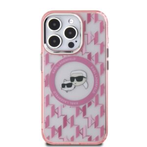 Karl Lagerfeld KLHMP15LHMCKMHP Apple iPhone 15 Pro 6.1" rožinės spalvos IML Monogram Karl&Choupette Head MagSaf - Image 2