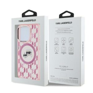 Karl Lagerfeld KLHMP15LHMCKMHP Apple iPhone 15 Pro 6.1" rožinės spalvos IML Monogram Karl&Choupette Head MagSaf - Image 5