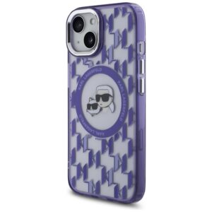 Karl Lagerfeld KLHMP15SHMCKMHU Apple iPhone 15 6.1"violetinės spalvos IML Monogram Karl&Choupette Head MagSa - Image 2