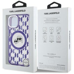 Karl Lagerfeld KLHMP15SHMCKMHU Apple iPhone 15 6.1"violetinės spalvos IML Monogram Karl&Choupette Head MagSa - Image 8
