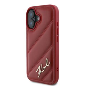 Karl Lagerfeld KLHCP16SPQDSMGR Apple iPhone 16 6.1" red kietas dėklas Quilted Signature - Image 2