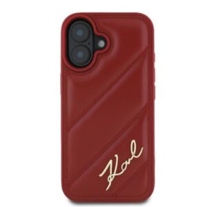 Karl Lagerfeld KLHCP16SPQDSMGR Apple iPhone 16 6.1" red kietas dėklas Quilted Signature - Image 3