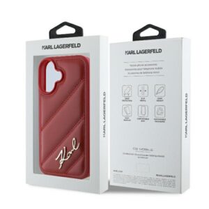 Karl Lagerfeld KLHCP16SPQDSMGR Apple iPhone 16 6.1" red kietas dėklas Quilted Signature - Image 8