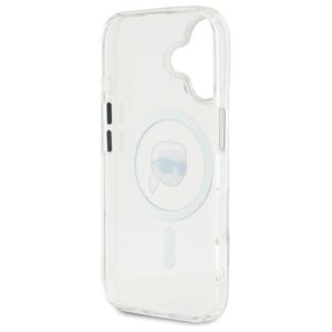 Karl Lagerfeld KLHMP16MHLSKIH Apple iPhone 16 Plus 6.7" baltos spalvos kietas dėklas IML Metal Karl Head MagSafe - Image 7