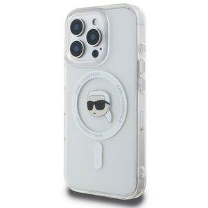 Karl Lagerfeld KLHMP16LHLSKIH Apple iPhone 16 Pro 6.3" baltos spalvos kietas dėklas IML Metal Karl Head MagSafe - Image 2
