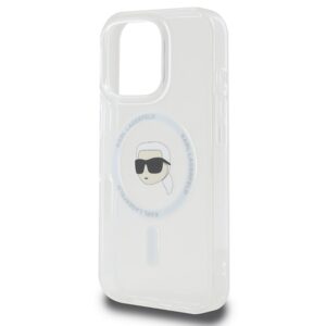 Karl Lagerfeld KLHMP16LHLSKIH Apple iPhone 16 Pro 6.3" baltos spalvos kietas dėklas IML Metal Karl Head MagSafe - Image 6