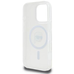 Karl Lagerfeld KLHMP16LHLSKIH Apple iPhone 16 Pro 6.3" baltos spalvos kietas dėklas IML Metal Karl Head MagSafe - Image 7