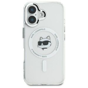 Karl Lagerfeld KLHMP16MHLSCHH Apple iPhone 16 Plus 6.7" baltos spalvos kietas dėklas IML Metal Choupette Head MagSa - Image 3