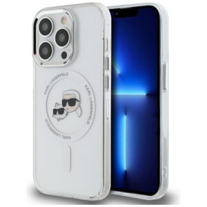 Karl Lagerfeld KLHMP14LHLSKCH Apple iPhone14 Pro 6.1" baltos spalvos kietas dėklas IML Metal Karl&Choupette Head MageSaf - Image 1